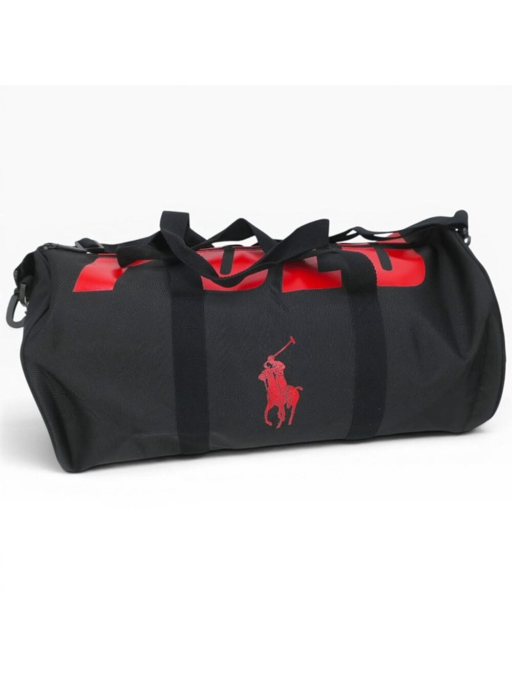Ralph Lauren Polo Fragrances Duffle Black Red Pony Bag Gym Weekender Overnight - Picture 2 of 4